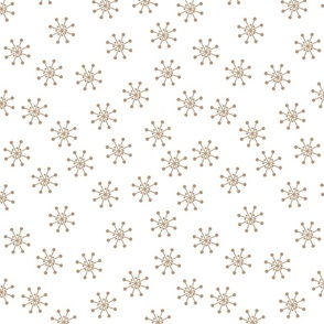 Seasonal Winter Snowflakes Brown and White Large 