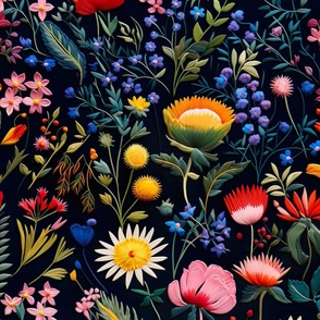 Jumbo Midnight Blossom: A Floral Tapestry
