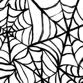 Spiderwebs - Jumbo Scale - Black and White Halloween Goth Spider Web Gothic Cobweb