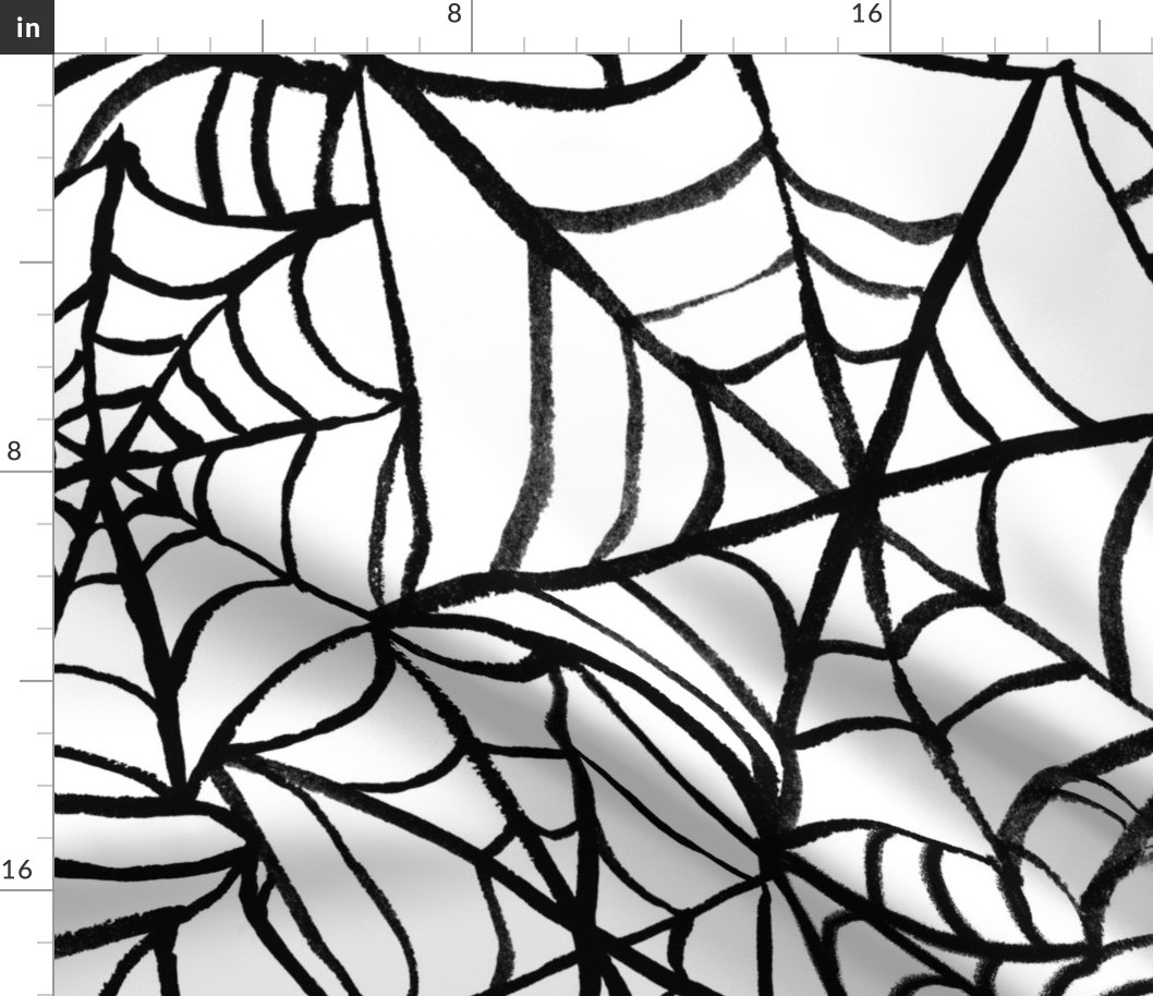Spiderwebs - Jumbo Scale - Black and White Halloween Goth Spider Web Gothic Cobweb