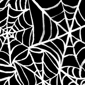 Spiderwebs - Jumbo Scale - Black and White Halloween Goth Spider Web Gothic Cobweb