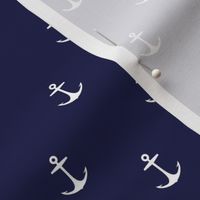 Anchors-White on Blue