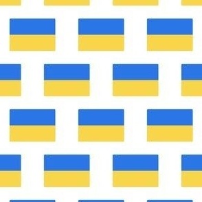 MINI Ukrainian Flag fabric - ukraine flag fabric - white 2in