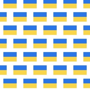 SMALL Ukrainian Flag fabric - ukraine flag fabric - white 4in