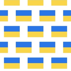 MEDIUM Ukrainian Flag fabric - ukraine flag fabric - white 6in