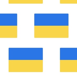 JUMBO Ukrainian Flag fabric - ukraine flag fabric - white 12in
