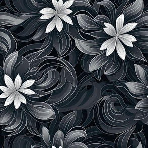 Abstract Monochrome Flowers  ATL_816