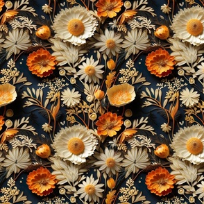 Vibrant Orange and Yellow Floral