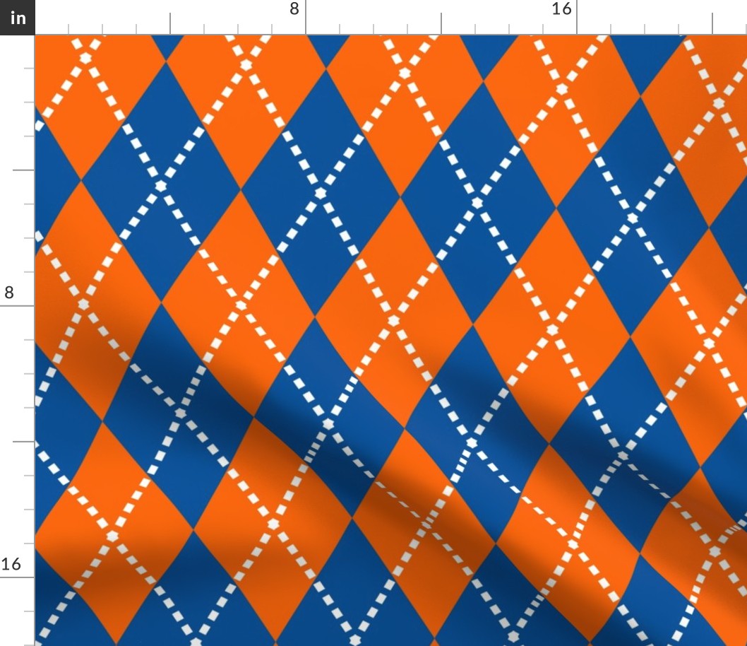 large florida blue and orange argyle