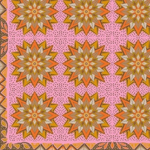 Spinning_Starr-scarf_with_Boarder_on Pink
