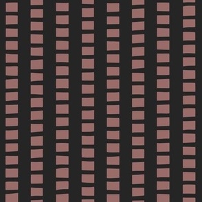 interrupted stripes - copper rose _ raisin black  - simple geometric 