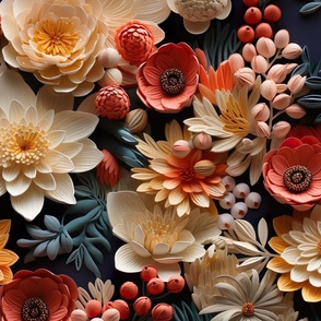 Jumbo Colorful Hyper-Realistic Paper Flower Pattern