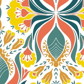 folk floral motif, cutout, summer, jumbo    