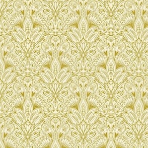 Olive  oil light bountiful meadow damask small scale