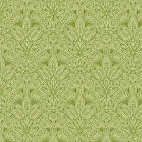 sage green dark bountiful meadow damask small scale