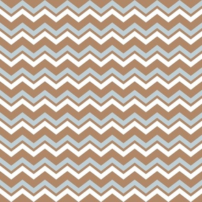 TRADITIONAL CHEVRON  DARK BROWN, BLUE, AND WHITE