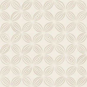peas pods - bone beige _ creamy white - neutral vintage geometric