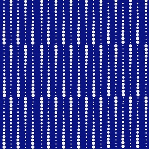 Desert Waves Series in Blues (ascending/descending white dots on blue)