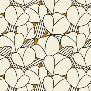 Roarin Florals in Ivory and Gold 4x4