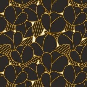 Roarin Florals in Black and Gold 4x4