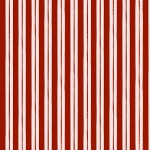 Candy Cane Stripe in Classic Holiday Cranberry Red