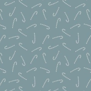 Mini Tossed Candy Canes in Muted Green Blue