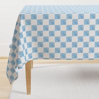 Wonky watercolour checkerboard blue jumbo 2 inch check