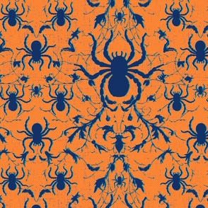 spiders on orange