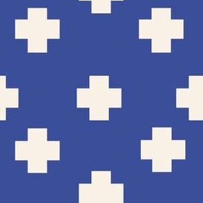 French Country Cafe Check Geometric in Breton Blue