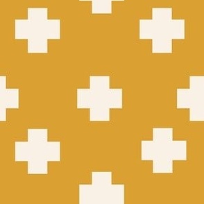 French Country Cafe Check Geometric in Yellow Ochre 