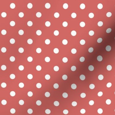 Dark Dotty: Light Cherry & White Polka Dot, Light Red Dotted