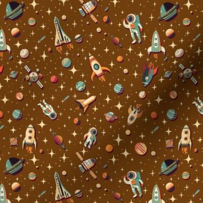 Retro Space Travel - Universe brown S