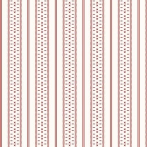 Cross Ladder Stripe: Cherry Red & Cream Farmhouse Stripe