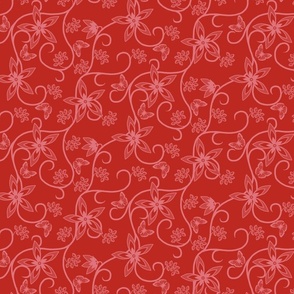 French country linens 2 watermelon on poppy red