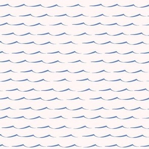Wave Crests in Nautical Blue and White