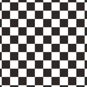 Small Scale // Black Checkers Checkerboard Retro 0.75 Inch Squares  