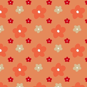 49-Medium-a-Indian Floral -Ditsy flowers in red , beige and Orange