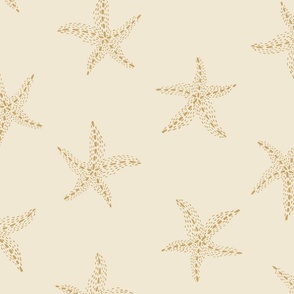  Large delicate speckled stars - eggshell cream white and golden honety yellow sand