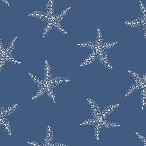  Large delicate speckled stars - sapphire cobalt blue