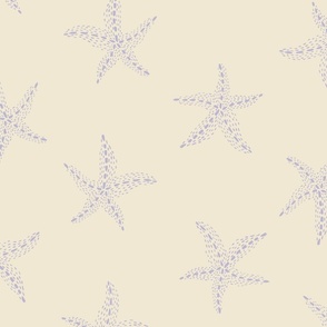  Large delicate speckled stars - eggshell white and pastel lavender