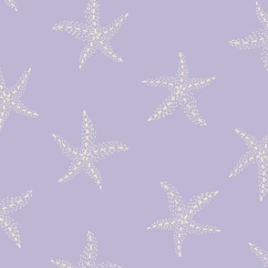  Large delicate speckled stars - pastel lavender and eggshell white