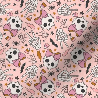 Halloween Pink Groovy Skeleton