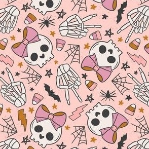 Halloween Pink Groovy Skeleton