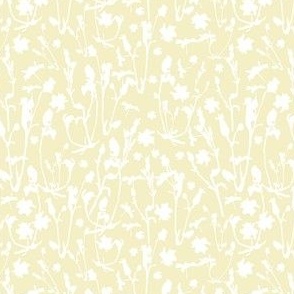 yellow white silhouette grasses / wildflowers