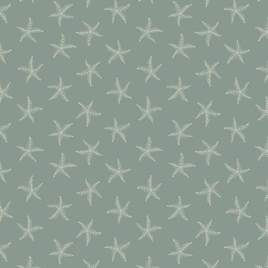 small delicate speckled stars - muted sage green