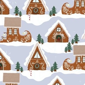 Gingerbread Village - A Soft Winters Day Blue 