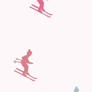 Downhill Skiiers in Pink and Green - Jumbo