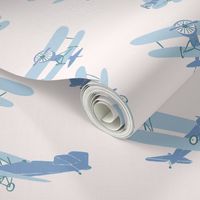 Vintage Airplanes in Dusty Blue (Jumbo)