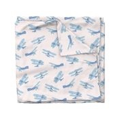 Vintage Airplanes in Dusty Blue (Jumbo)