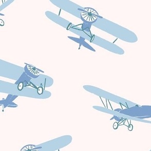 Vintage Airplanes in Dusty Blue (Jumbo)